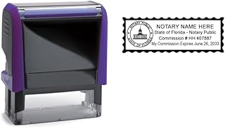 Florida Notary Stamp | Hubco 4913 Self-Inking Stamp (Purple) with Florida State Seal Image