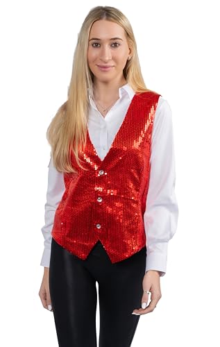 Dress Up America Sequin Vest for Men and Women - Adults Shiny Dance Vest - Disco Party Costume Vests