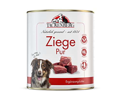 TACKENBERG Ziege Pur Nassfutter Dose für Hunde - Hundefutter in Premiumqualität - natürlich getreidefrei, 6 x 400 g