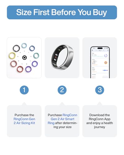 Image of RingConn Gen 2 Air, Ultra-Thin AI Smart Ring, 10-Day Battery Life, Fitness /Sleep /Stress /HR Tracker for Women&Men, No App Fee for Standard Features, iOS & Android Compatible (Size 13, Dune Gold)