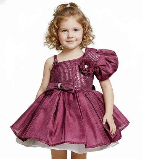 baby Khushi Girl Frock Dress| Birthday Dress for Girls |Stylish One Shoulder Kids Wedding - Review, Price and Buying Guide