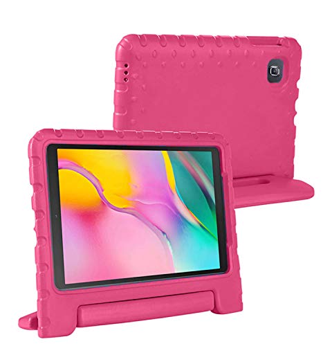 For Samsung Galaxy Tab A 2019 10.1" Case - Heavy Duty Shockproof & Dustproof - Convertible Handle Stand -Easy to Carry-Lightweight Full Body Protective Case - Kids Friendly Rugged Case, T510 T515 Pink