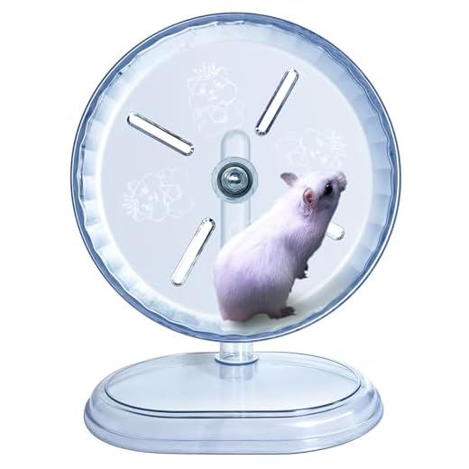 lazYYzal Silent Hamster Wheel, Super-Silent Hamster Exercise Wheels Accessories, Quiet Running Wheels, Adjustable Stand for Hamsters Mice Or Other Small Animals (White, Ф 7 inch)