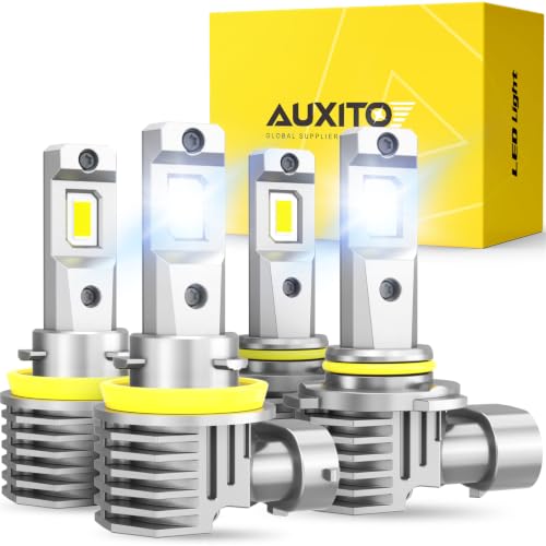 Image of AUXITO H11 9005 LED Bulbs Combo 6500K White 180,000LM Mini Size H8 /H9,4PCS