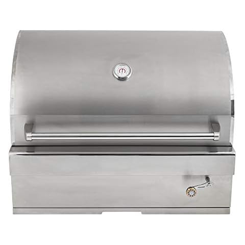 Barbeques Galore 32-inch Turbo Charcoal Built-In Stainless Steel BBQ Grill with Charcoal Tray - 32CHARCOALG Cover