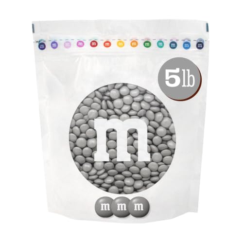 M&amp;M'S Silver Milk Chocolate Candy, 5 lb Bulk Resealable Bag