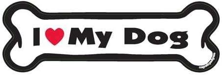 7" de hueso de perro imán funciona muy bien en los coches, refrigeradores, buzones y más, I Love My Dog