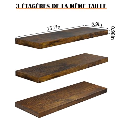 Étagères murales marron de décoration intérieure salon - 4
