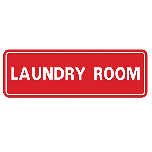All Quality Standard Laundry Room Wall or Door Sign - Durable Signage | Ideal for Managed Properties, Hospitality Industry & Shared Laundry Facilities -Red - Small (1 Pack)