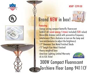 American Lighting 9411CF 300W Compact Fluorescent Torchiere Floor Lamp ...