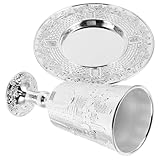 FIXOSHEE Copa Judaica de Aleación de Zinc con Platillo Vintage para Shabbat Copa de Vino para Ofrendas y Almacenamiento para Religiosas y Ceremonias