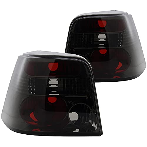 Spec-D Tuning Smoke Lens Tail Lights Compatible with Volkswagen Golf Iv Mk4 1999-2006 L+R Pair Taillight Assembly