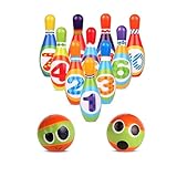 LivinVeluris Kids Bowling Set for Toddlers Ages 2-5 – Soft Foam Pins & Lightweight Balls with Numbers – Indoor/Outdoor Developmental Toy for Boys & Girls – Fun Easter Gift