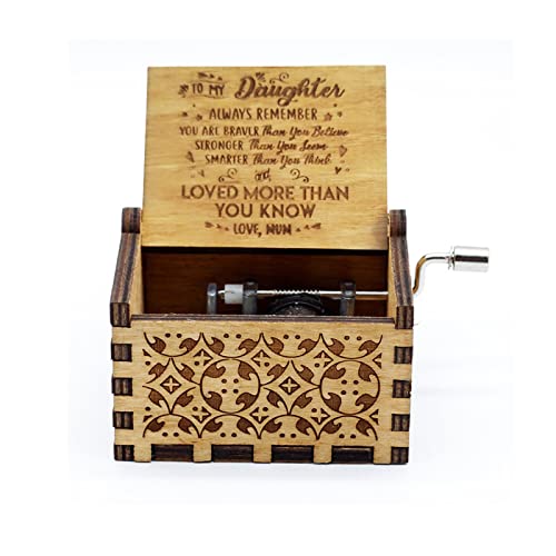 YINBINGkj Boîte à musique en bois à manivelle - Boîte à musique sculptée Musi - Cadeau pour anniversaire, Noël, Saint-Valentin, décoration artisanale Cover