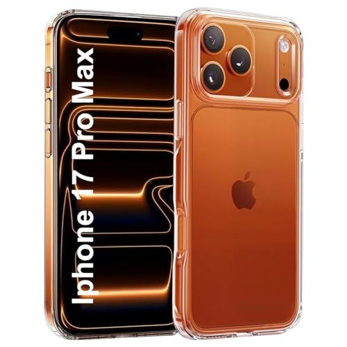 Image of KACA Clear Back Cover Case for Apple iPhone 17 Pro Max |Case for iPhone 17 Pro Max|Shockproof Bumper TPU Protective Design|Apple iPhone 17 Pro Max Back Cover- Transparent