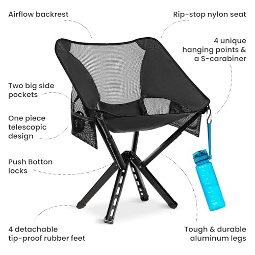 Silla backpack Campster 2.0 ultra ligera con plegado en 5 segundos Sitpack CS2501_BLACK miniatura 6