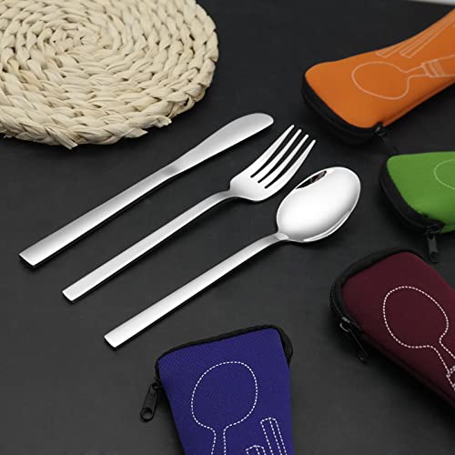 Waikhomes 12 Pieces Stainless Steel Camping Flatware Set, Hiking Cutlery Set, Service For 4 #TOP4