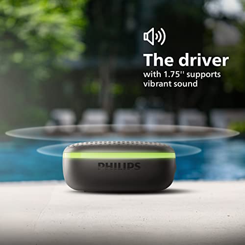 Image of Philips Audio Bluetooth Speaker TAS2505B, 6W with LED Lights (Built-in Microphone, Durable and IPX7 Waterproof, 10 Hours' Playback Time, 20-m Range) Black