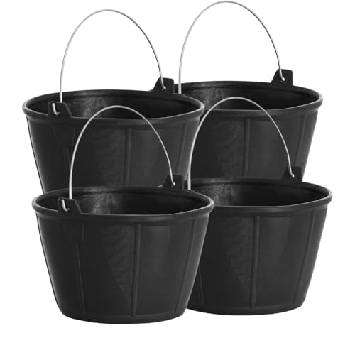 KEROPPA, Cubo Goma Albañil, Asa Metálica, Caldereta para Obra, 11 litros Multiusos Transporte de Agua y Materiales, Resistente (4)