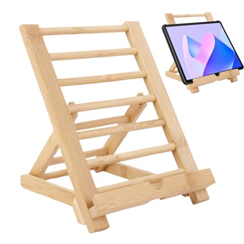 Soporte de lectura de madera ajustable para leer cómodamente en tu escritorio