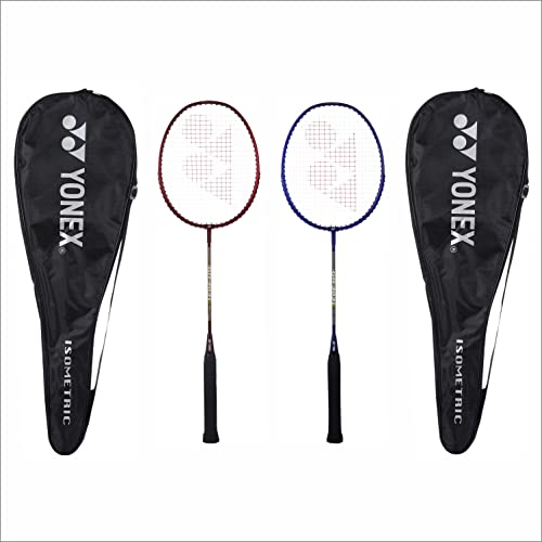 Yonex Badminton Racquet GR 303I Made in India Pack of 2 with Full Cover (Deep Red/Deep Blue)