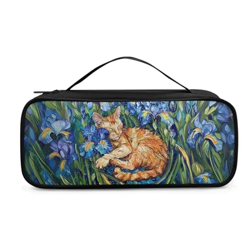 Sepetwhos Van Gogh Cat Stethoscope Case Large Protective Stethoscope Casewith Handle Shockproof Hard Organizer Storage Bag Medical Assistant Accessories