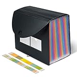 Accordian File Organizer , Portable Expanding File Folder , Multi Pocket Accordion for Storage &...