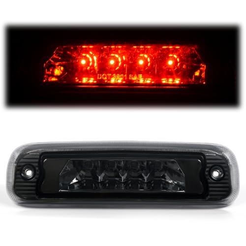 PIT66 LED 3rd Brake Light, Compatible with 1997-2001 Jeep Cherokee Smoke Lens High Mount LED Third Brake Light Cargo Lamp Smoky Lens Clear Housing
