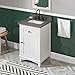 24" White Savino Vanity, Boulder Cultured Marble Vanity Top, undermount rectangle bowl