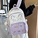 Kawaii Cat Ita Bag Backpack with Pin Badge Display Stylish Travel Bag for Women, Lightweight Design for Fashion Lovers (Brown)