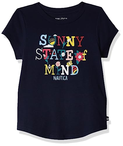 Image of Nautica Girls Short Sleeve T-Shirt with Fun Graphic Design, Cotton Tee with Tagless Interior