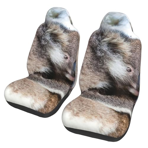 Housse de siège avant Koala EdWal pour voiture et SUV - Lot de 2 protections imprimées