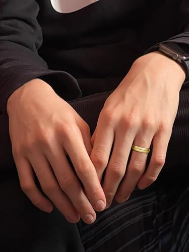 Image of Oxford Ivy Men's Wedding Band 14K /10K Solid Gold Ring, 5mm Plain Classic