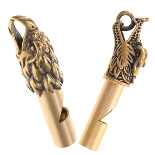 Set de 2 silbatos de cobre para senderismo con llavero miniatura 1