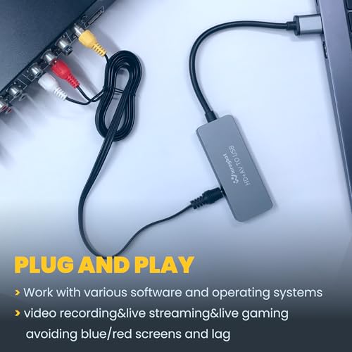 USB Video Capture Adapter, VHS to Digital Converter,Video Capture Card for VHS,RCA,HI9,hdmi for Video Streaming Convert VHS/DVD to Digital Format, RCA/S-Video/HDMI Input Optimized Version - Thumbnail 5