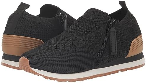 YOKI-KADE-11 Women's Knitted Side Zip Sneaker, Black, 6 M US | Image 6