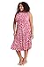 London Times Women's Dresses Sleeveless Fit and Flare Dress, Magenta/Soft White, 10