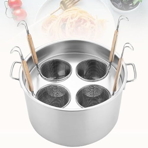 パスタ ステンレススチール クッカー 3/4/5穴 クッカーインサートセット 仕切りとザル、ストレーナー付きインサートセット ストックポット