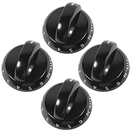 HQRP Pack de 4 Perillas de Control Gas Botones Mandos de Cocina Compatible con Frigidaire, Crosley, Tappan 316220009, 1379610, AP4322122, PS1991531, EAP1991531, EA1991531, PD00030843 Sustitución