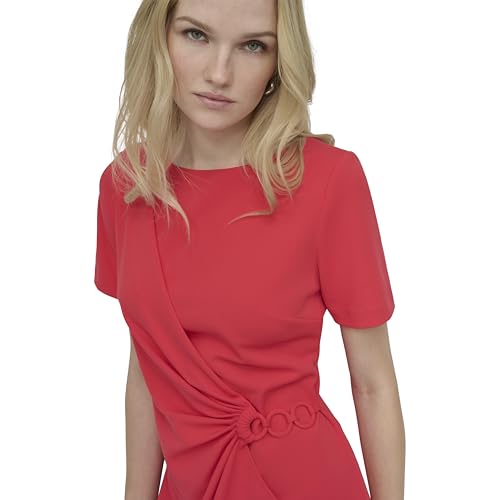 Image of DKNY Women's Short Sleeve Jewel Neck Sheath Mini Dress