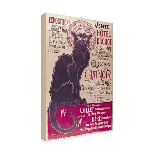 Trademark Fine Art Collection du Chat Noir by Theophile Steinlen Canvas Wall Art, 16x24-Inch by Trademark Fine Art - Used condition - CA$66.57