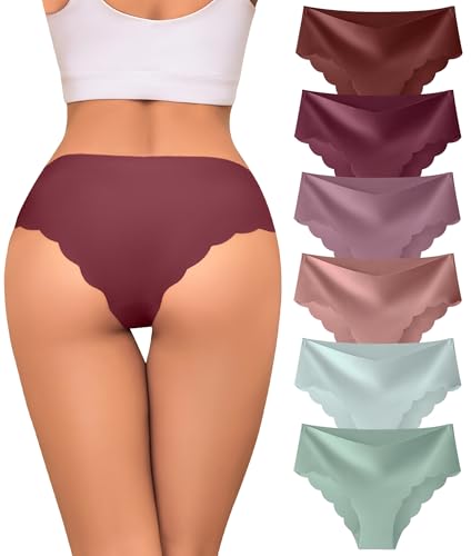 Image of Womens Breathable Seamless Thong Panties No Show thongs Workout Thongs Women Comfortable Thong Underwear Sexy 6 Pack