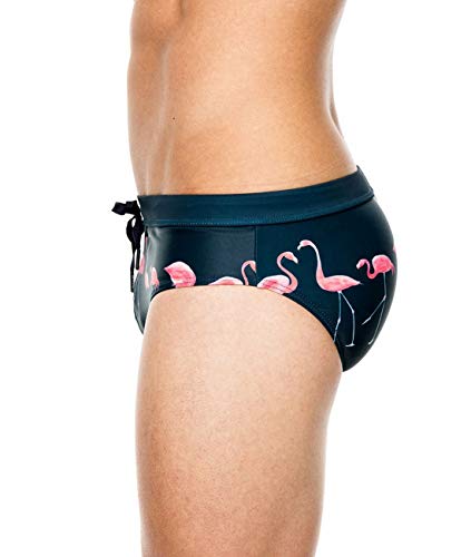 MIZOK Men's Sexy Swimwear Swim Briefs Bikini Swimsuits Print Surfing Short3