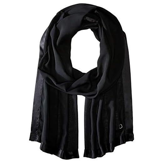 Calvin Klein Women's Lightweight Wrap Scarf, deep Black, One Size