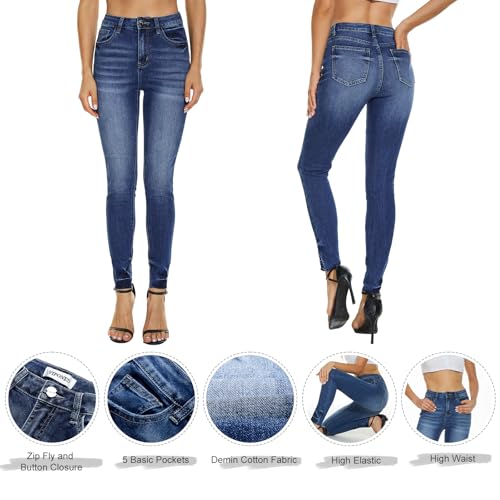 VIPONES Women Jeans High Waisted Skinny Stretchy Soft Slim Fit Distressed Comfy Classic Jeggings Denim Pants - Image 3