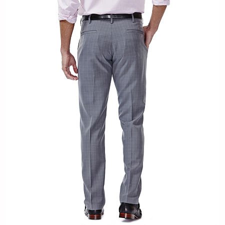 Haggar Men's Performance Micro Solid Gabardine Straight-Fit Plain-Front Dress Pant4