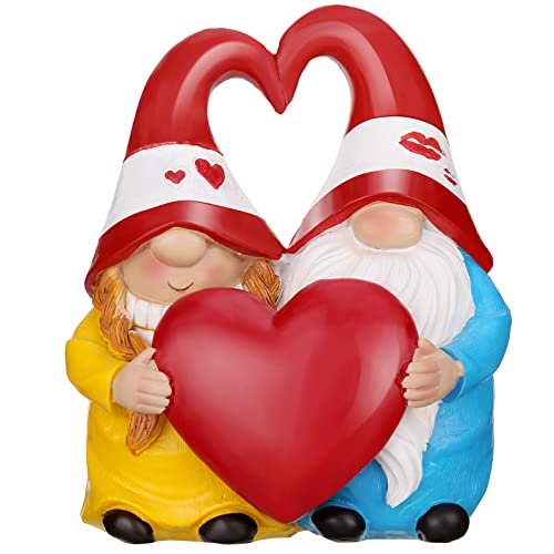 Chunful Valentinstag Zwerge Harz Valentinstag Romantische Paar Zwerge Dekor Süße Valentinstag Dekor Valentinstag Geschenke Harz Zwerg Figuren Home Ornamente Tischdekoration für Zuhause Küche Cover