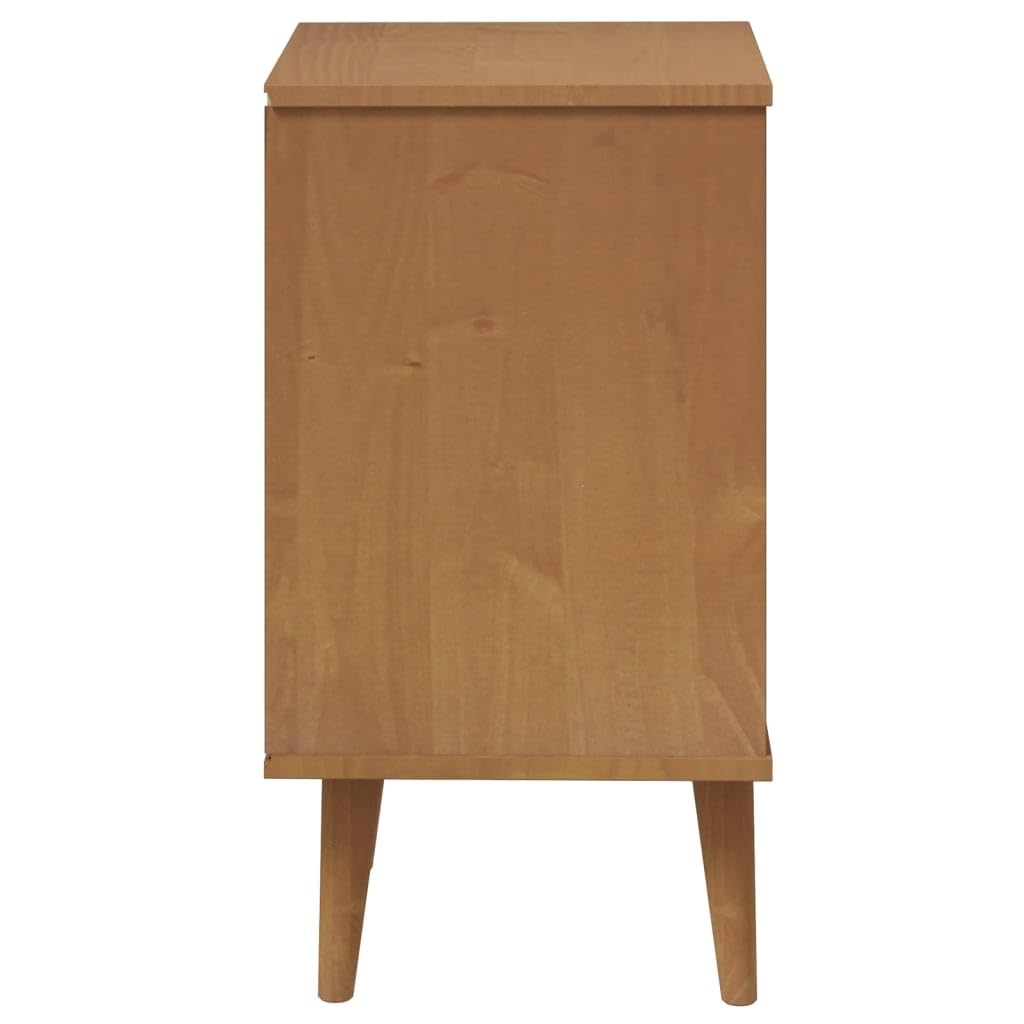 Homgoday Armoire de sol Mobilier de bureau, Table de chevet marron MOLDE 40 x 35 x 65 cm en bois massif de pin, Buffet Armoire, Table de chevet pour chambre à coucher