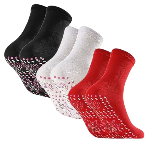 Ameble Heating Socks 3 Pairs Self-Warming Hot Feet Massage Socks for Women Men Winter Heating, Hot Feet, Heated for Women, Massage, Winter, Acupressure