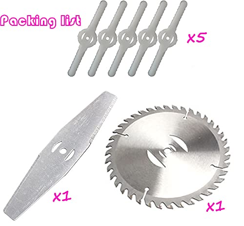 8 Pack Grass Trimmer Blade Heads Replacements- 40 T Blade & 2 Stainless Steel Blade & 5Pcs Plastic Blades, Carbide Blade Tip Brush Cutter Trimmer Weed Eater Blade For Electric Lawn Mower Set #TOP5